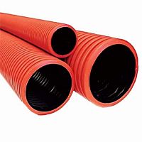 Труба гофрированная двустенная ПНД DKC Д=50 с протяжкой красный (100м) картинка